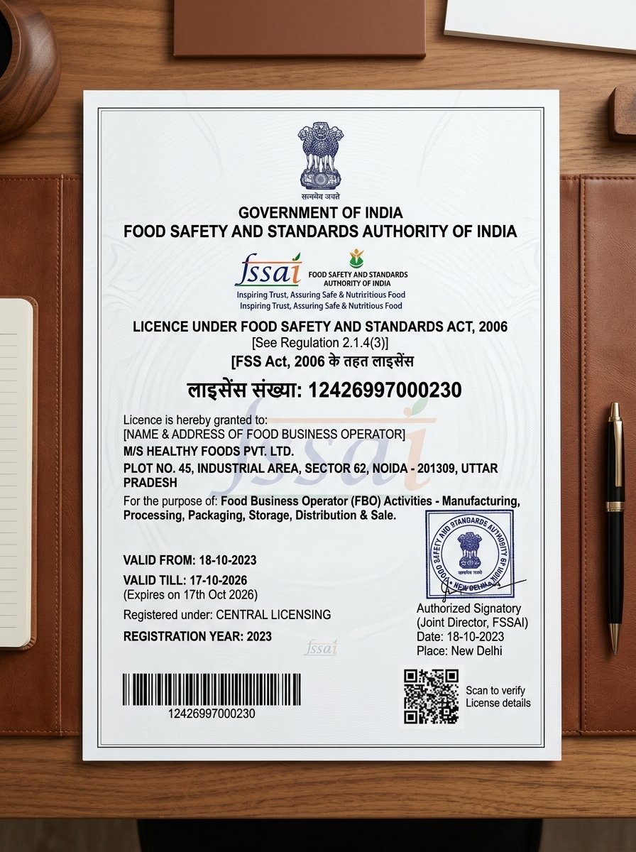 FSSAI License Page 1